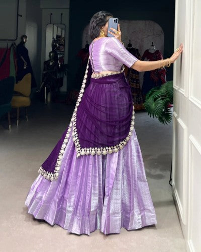 Jacquard Silk Woven Lehenga Choli with Georgette Dupatta