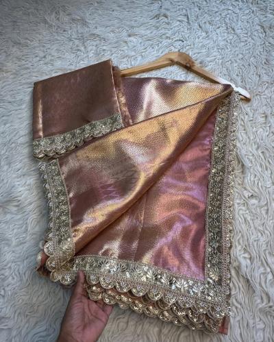 Banarasi Soft Tissue Silk Saree with Lace Work Border
