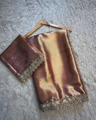 Banarasi Soft Tissue Silk Saree with Lace Work Border