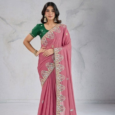 RCB Saree - Wedding Wear Embroidery Work Georgette Saree