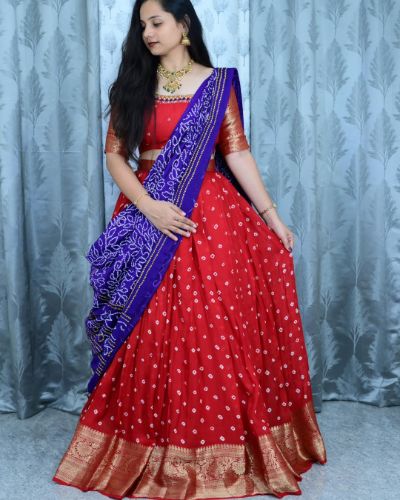 Bandini Saree with Patola Dupatta and Maggam Work
