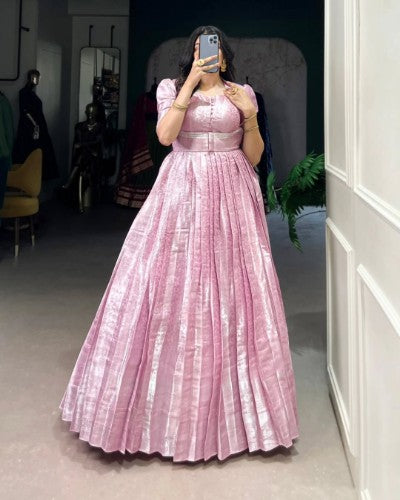 Kanjivaram Zari Weaving Gown with Koti