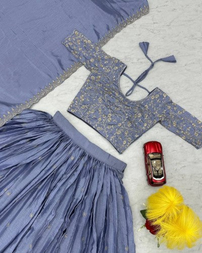 Chinon Embroidery Lehenga Choli Set