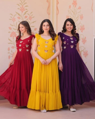 Premium Readymade Designer Embroidered Gown