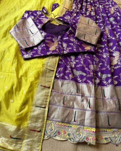 Muniya Border Paithani Lehenga with Matching Dupatta