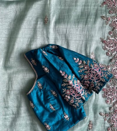 Pure Banarasi Tissue Saree with Embroidery