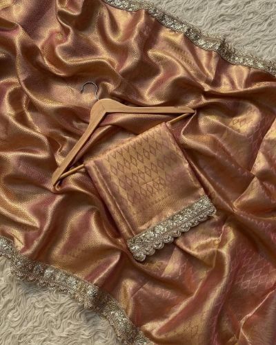 Banarasi Soft Tissue Silk Saree with Lace Work Border