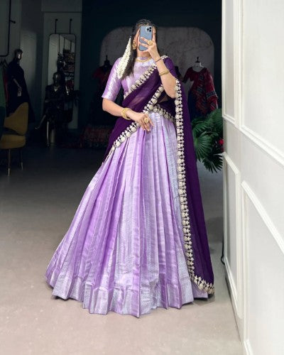 Jacquard Silk Woven Lehenga Choli with Georgette Dupatta