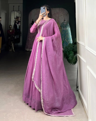 Silver Glory Sequins & Embroidery Gown with Dupatta