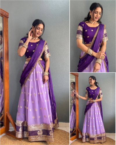 Shreya Lehenga Choli (Viscose Georgette with Zari Weaving)