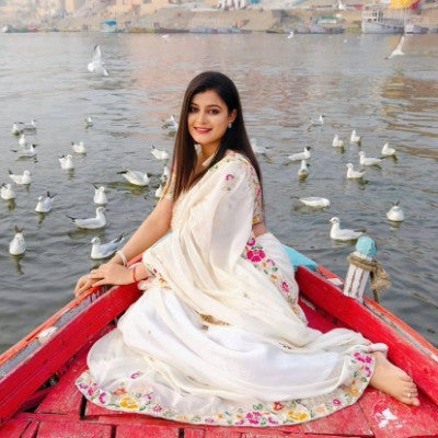 Heavy Rangoli Silk Embroidery Saree with Unstitched Blouse