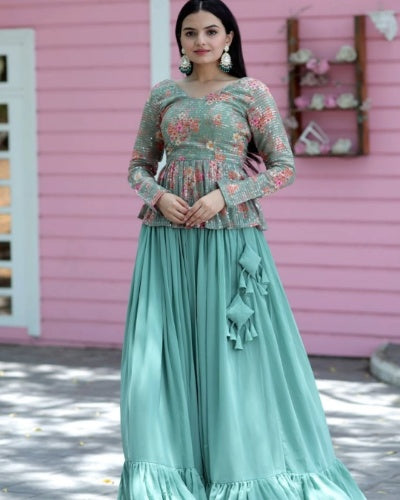 Premium Designer Sequins Embroidered Readymade Lehenga Choli Set