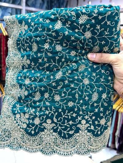 Heavy Zari Embroidery Bridal Saree