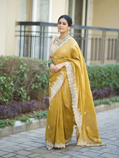 Premium Designer Saree with Embroidery Blouse