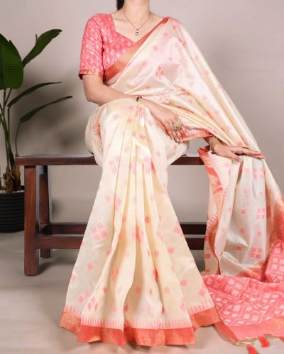 Jacquard Silk Patola Print Zari Weaving Saree