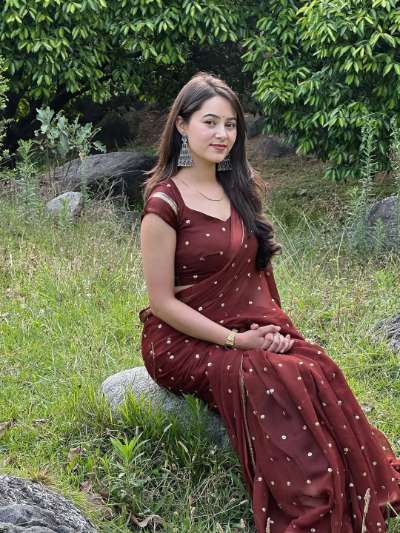 Anaya Pure Viscose Bandhani & Lehriya Saree with Gold Border