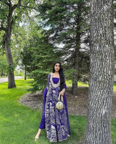 Loving Purple Anarkali Suit Set