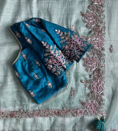 Pure Banarasi Tissue Saree with Embroidery