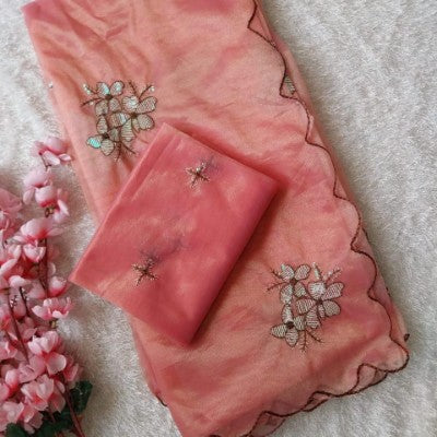 Naira by Sareewala Sequin Embroidered Twill Net Saree