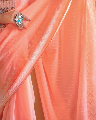 Blooming Georgette Embroidered Saree with Sequin Detailing