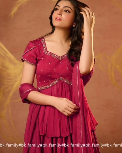 Mansaa Lehenga Set in Wine