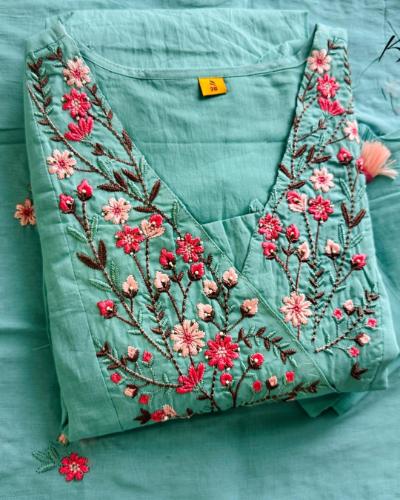 Karigari by DKH Premium Cotton Suit Set - Rama Blue (Size 46)