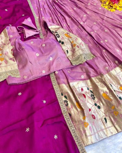 Paithani 3.0 Lavender Tissue Silk Lehenga Choli
