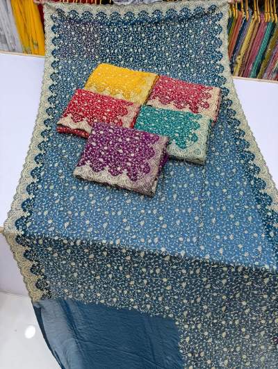 Heavy Zari Embroidery Bridal Saree