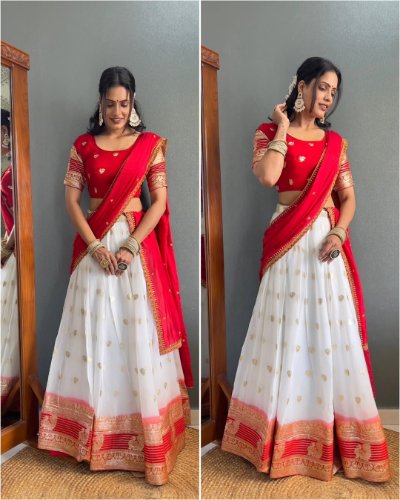Shreya Lehenga Choli (Viscose Georgette with Zari Weaving)