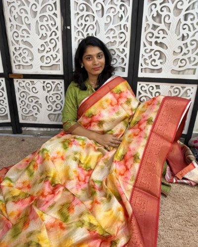 Exclusive Dola Saree with Kanchi Weaving Border
