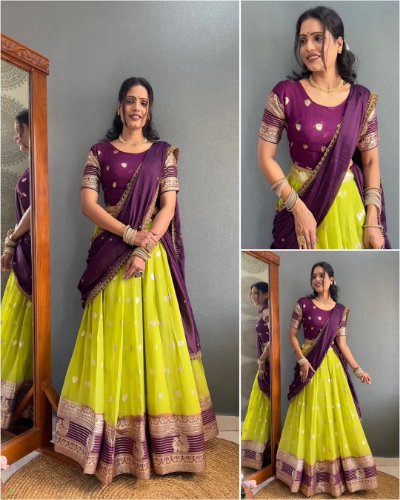 Shreya Lehenga Choli (Viscose Georgette with Zari Weaving)