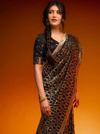 Banarasi Soft Silk Jaal Weaving Saree