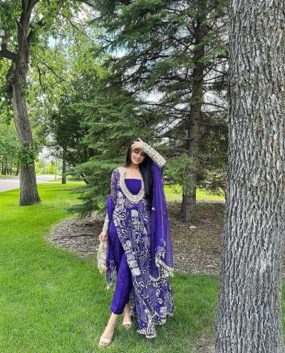 Loving Purple Anarkali Suit Set