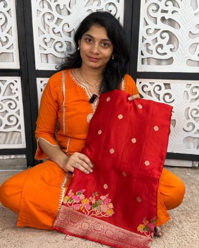 Exclusive Collection Mushro Satin Saree