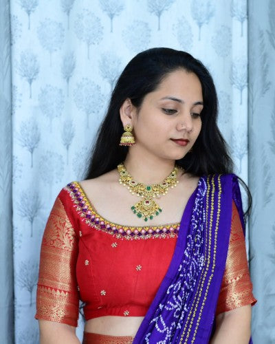 Bandini Saree with Patola Dupatta and Maggam Work