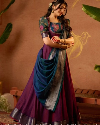 Vamika Lehenga Set in Wine