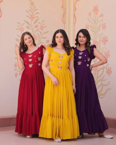 Premium Readymade Designer Embroidered Gown