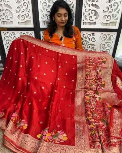 Exclusive Collection Mushro Satin Saree